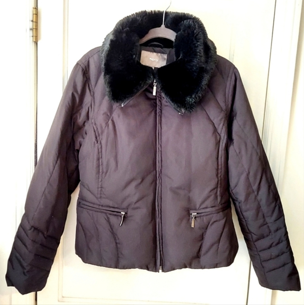 Down Coat w/ Fur Collar